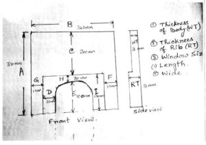 Rough Drawing Prepared by our technician of the Engine Block Broken Area