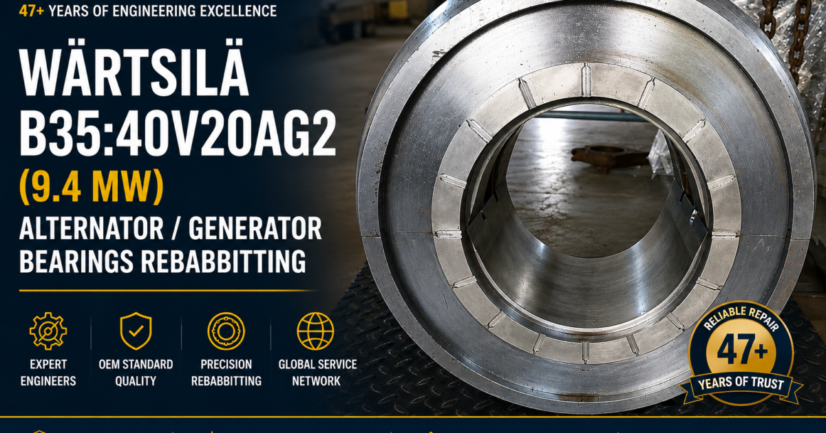 Wärtsilä B35 40V20AG2 Alternator Generator Bearings